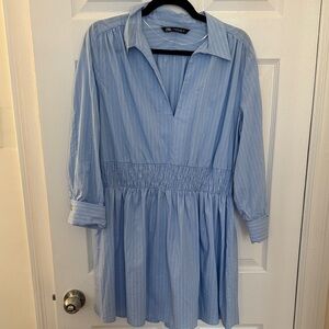 Zara Light Blue Long Sleeve Dress